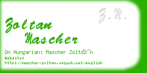 zoltan mascher business card